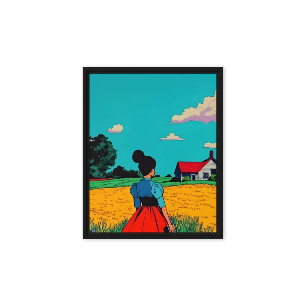 Whispers of a Sunlit Meadow | Canvas with Black Frame | 8″×10″