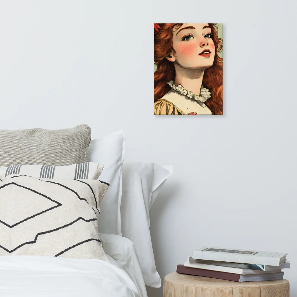 Whimsical Portrait of a Flower-Adorned Girl | Canvas | 12″×16″
