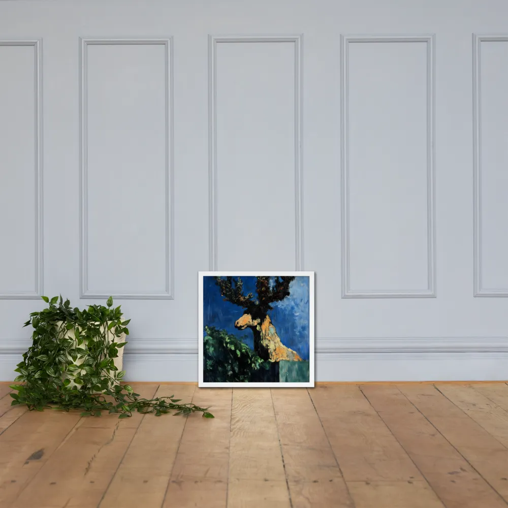 The Majestic Deer in Nature | Poster with White Frame | 18″×18″