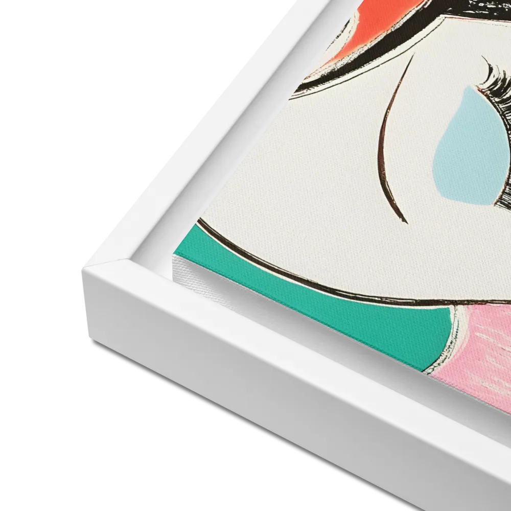 Whimsical Portrait in Colorful Abstraction | Canvas with White Frame | 12″×16″