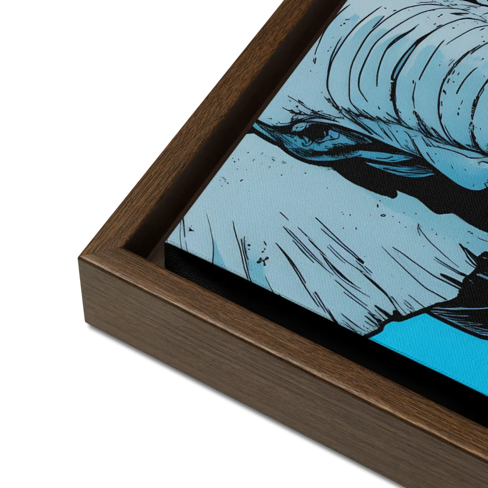 Majestic Presence: The Elephant | Canvas with Brown Frame | 16″×16″