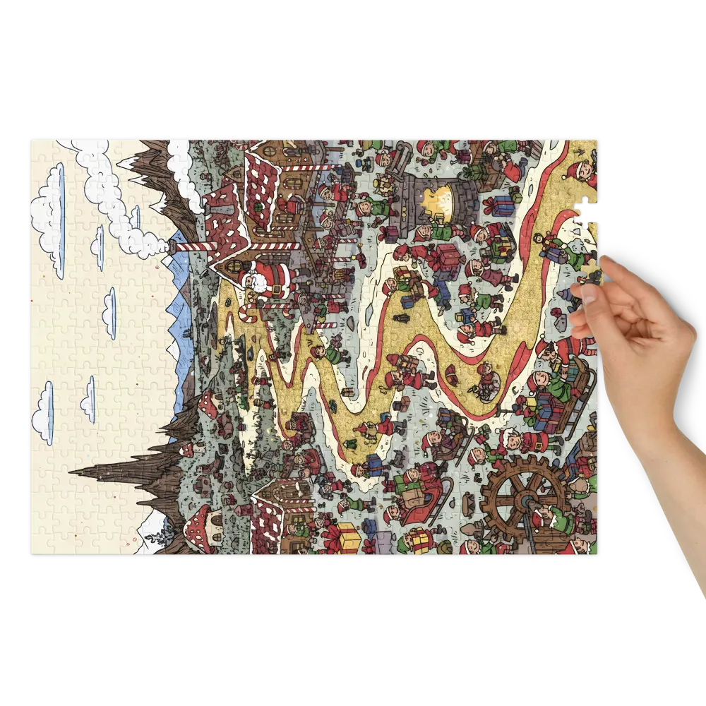 Santa's Golden Workshop 
 Jigsaw Puzzle in Tin Box