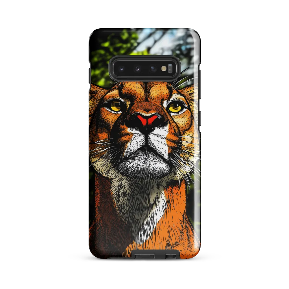 Regal Gaze: The Lioness in Focus | Phone Case |  S10 Plus | Tough Case | Glossy