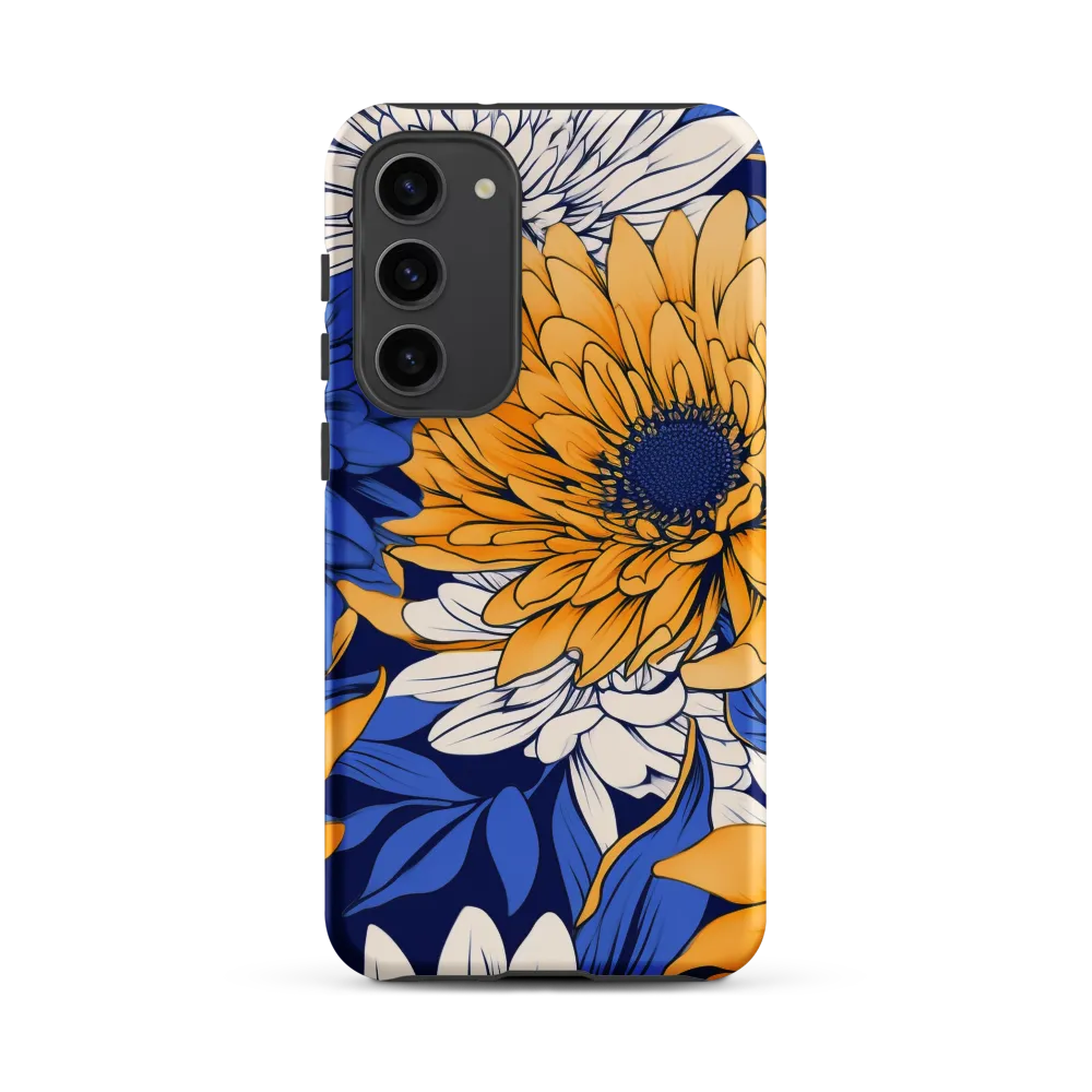 Floral Harmony in Blue and Yellow