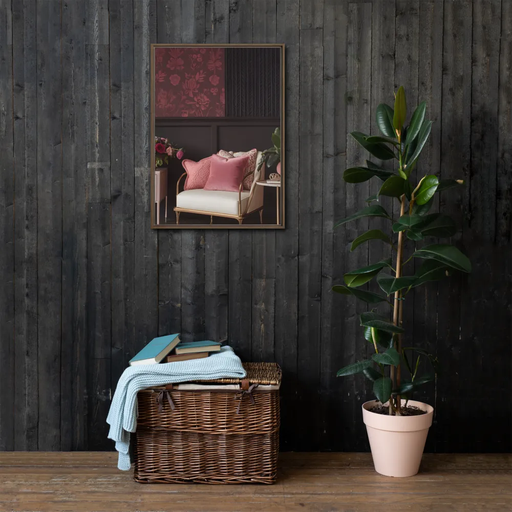 Elegance in Contrast: A Modern Interior Design | Canvas with Brown Frame | 20″×28″