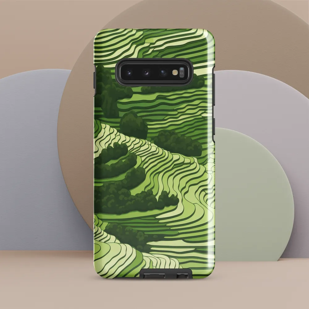 Waves of Green: An Abstract Landscape | Phone Case |  S10 Plus | Tough Case | Glossy