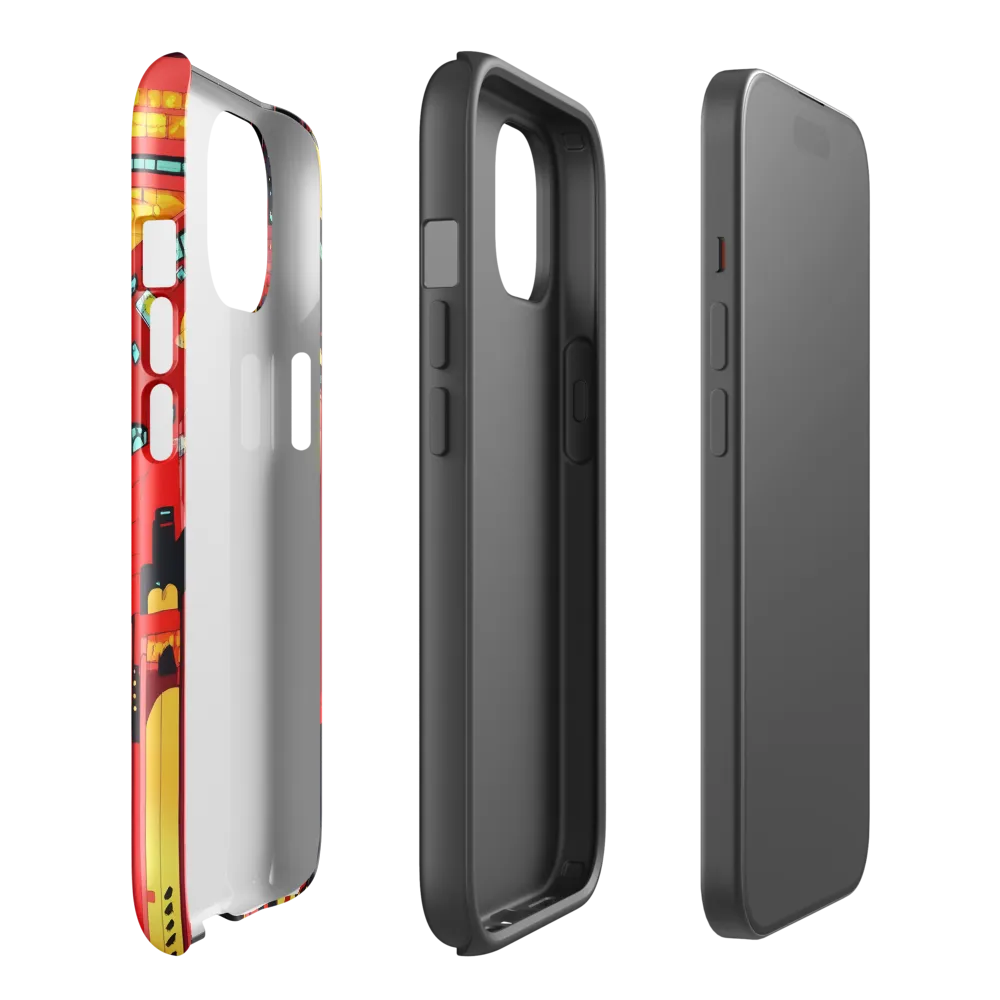 Neon Dreams: A Cyberpunk Cityscape | Phone Case |  15 | Tough Case | Glossy