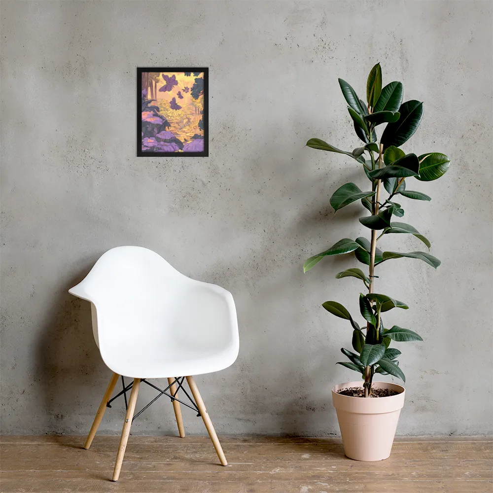A Serene Dance of Butterflies | Poster with Black Frame | 11″×14″