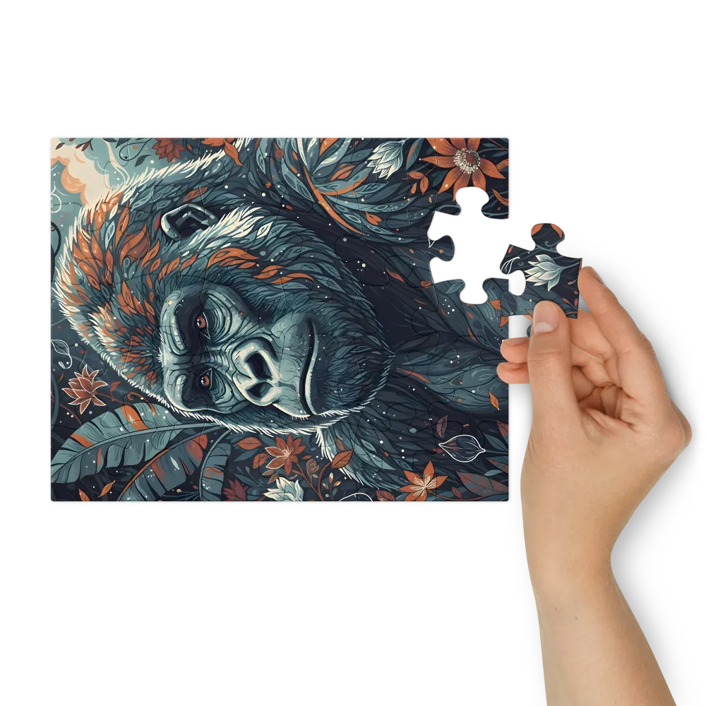 Gorilla in Bloom 
 Jigsaw Puzzle in Tin Box