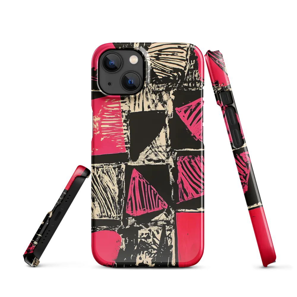 Geometric Symphony in Pink and Black