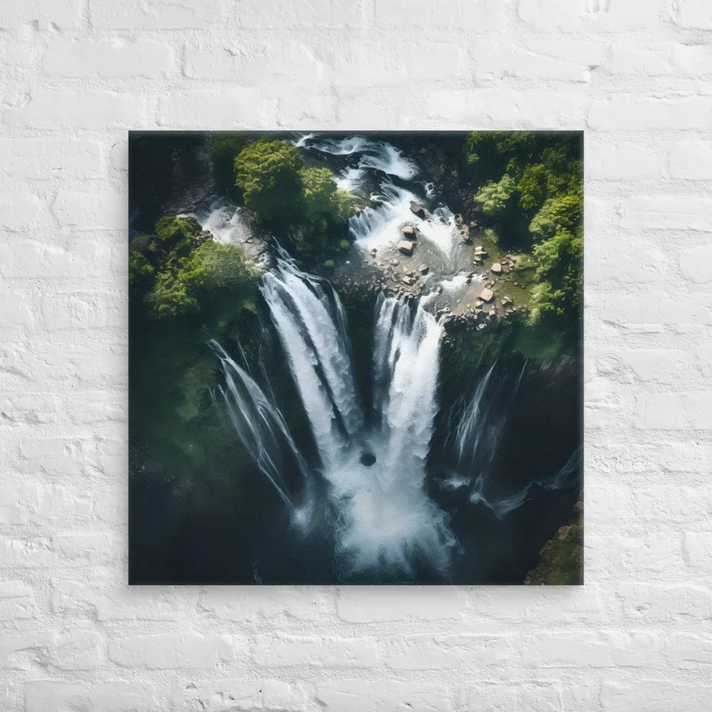 Nature's Power: The Cascading Waterfall | Canvas | 30″×30″