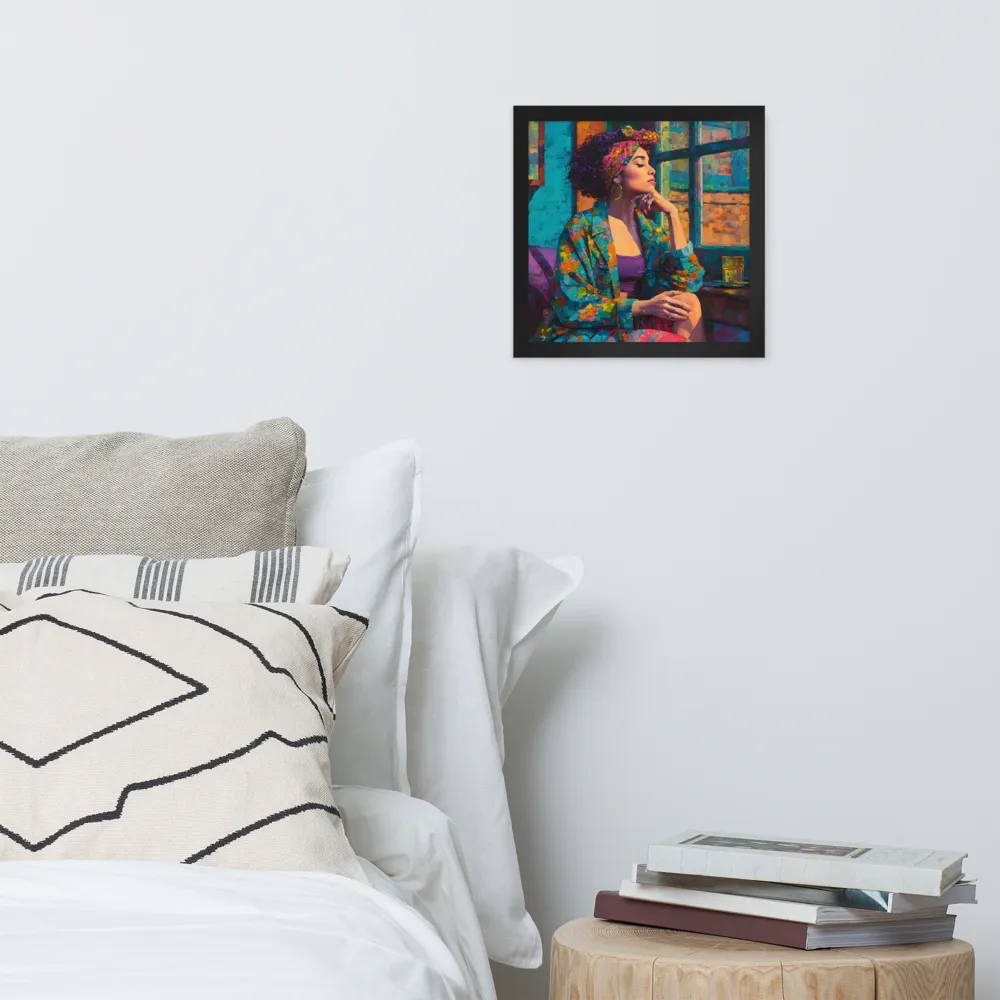 Window Reverie 
 Poster with Black Frame | 12″x 12″