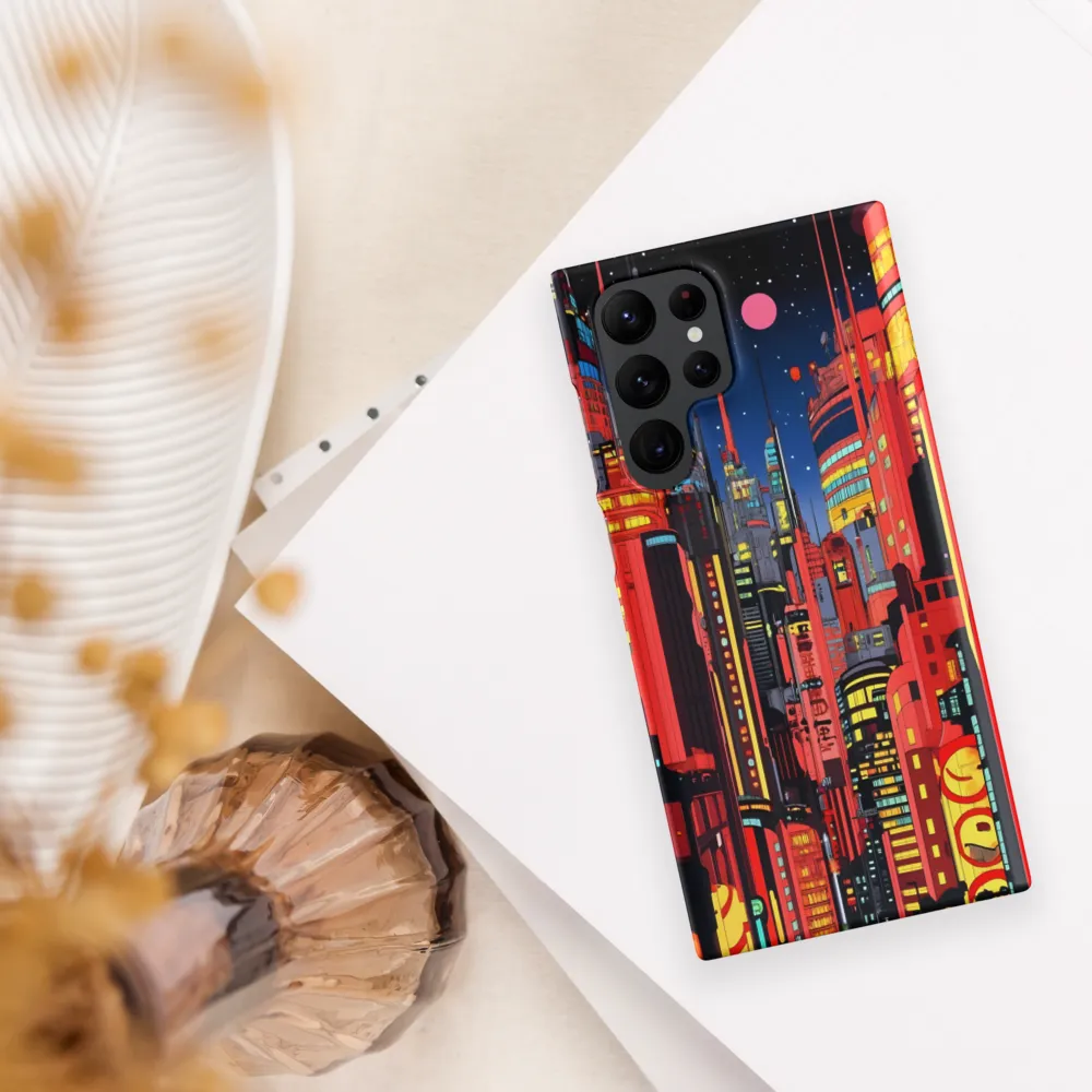 Neon Dreams: A Cyberpunk Cityscape | Phone Case |  S22 Ultra | Snap Case | Matte