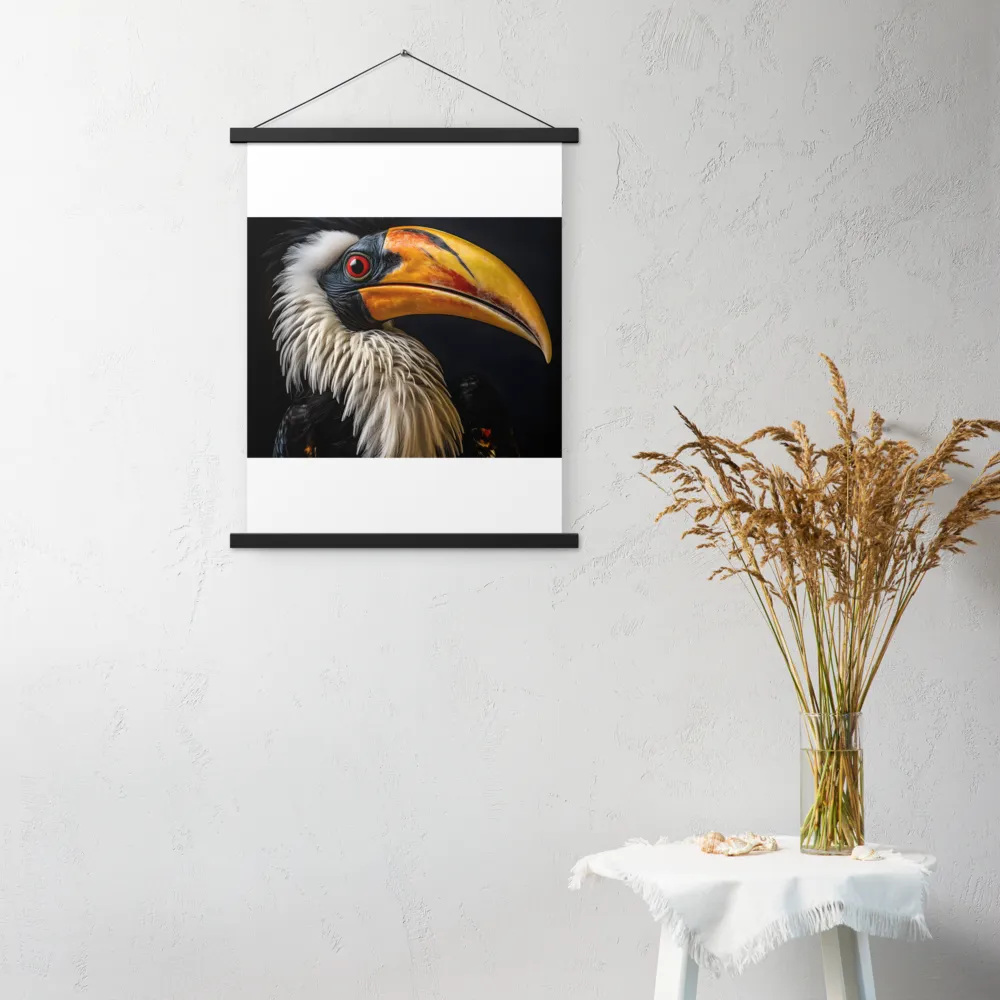 Majestic Hornbill Portrait | Poster With Black Wood Hanger | 18″×24″