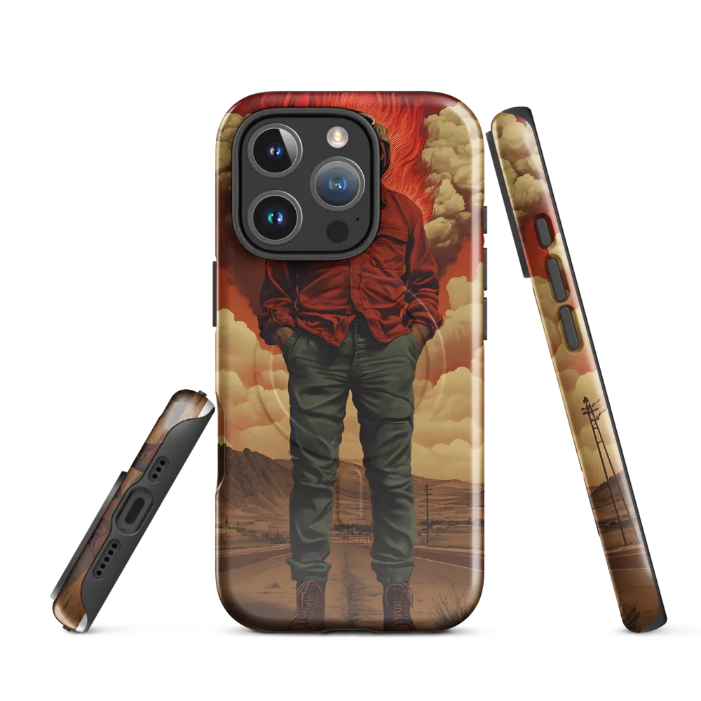 Defiant Spirit in a Surreal Landscape | Phone Case |  16 Pro | MagSafe® Tough Case | Glossy