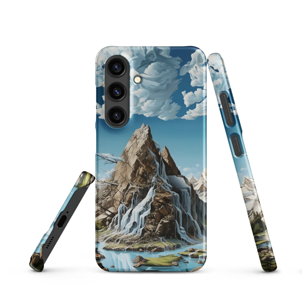Majestic Cascade: A Mountain Masterpiece | Phone Case |  S24 | Snap Case | Matte