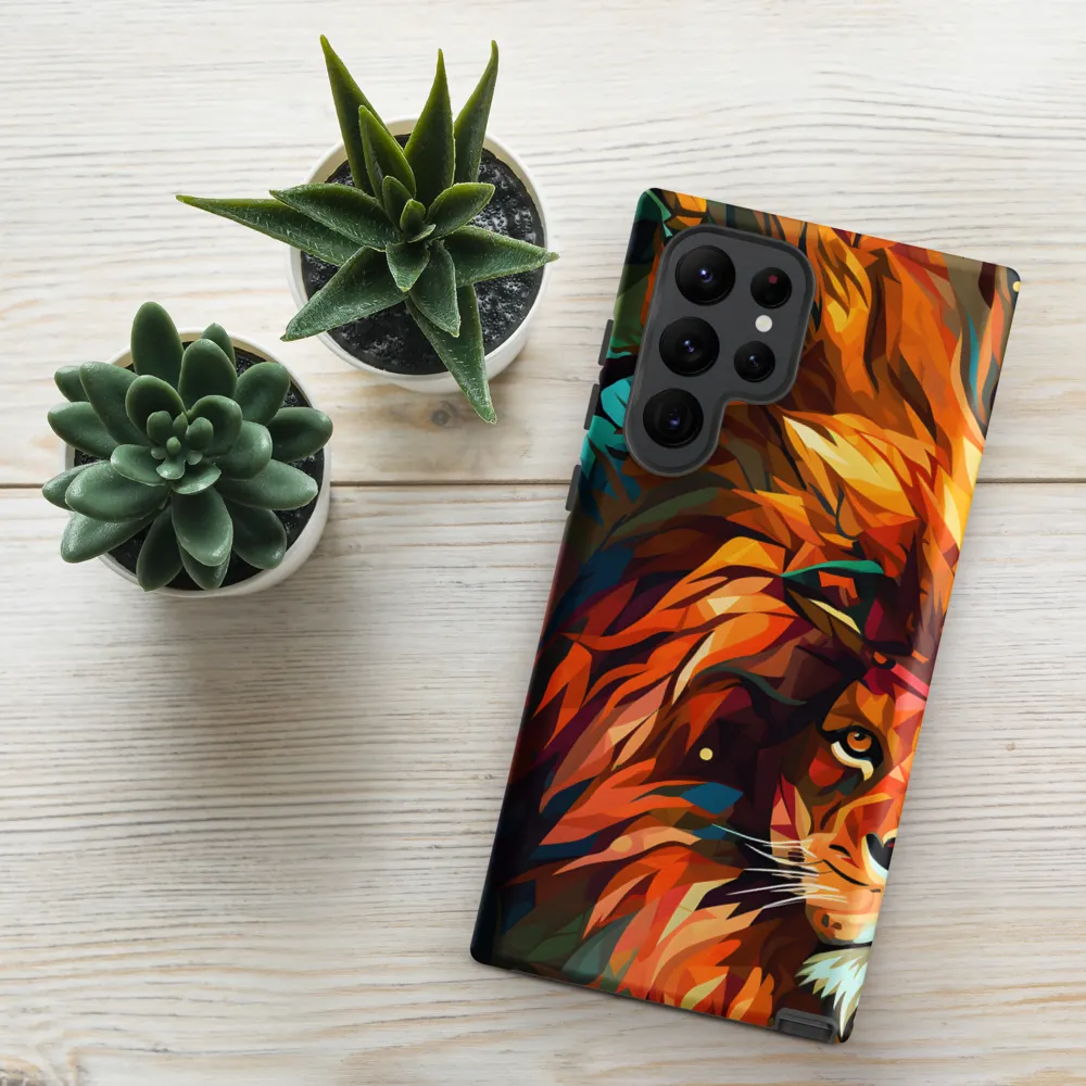 Majestic Gaze: The Polygonal Lion