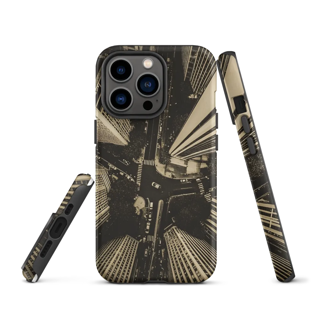 Urban Symphony: Aerial Perspective of City Life | Phone Case |  13 Pro | Tough Case | Matte