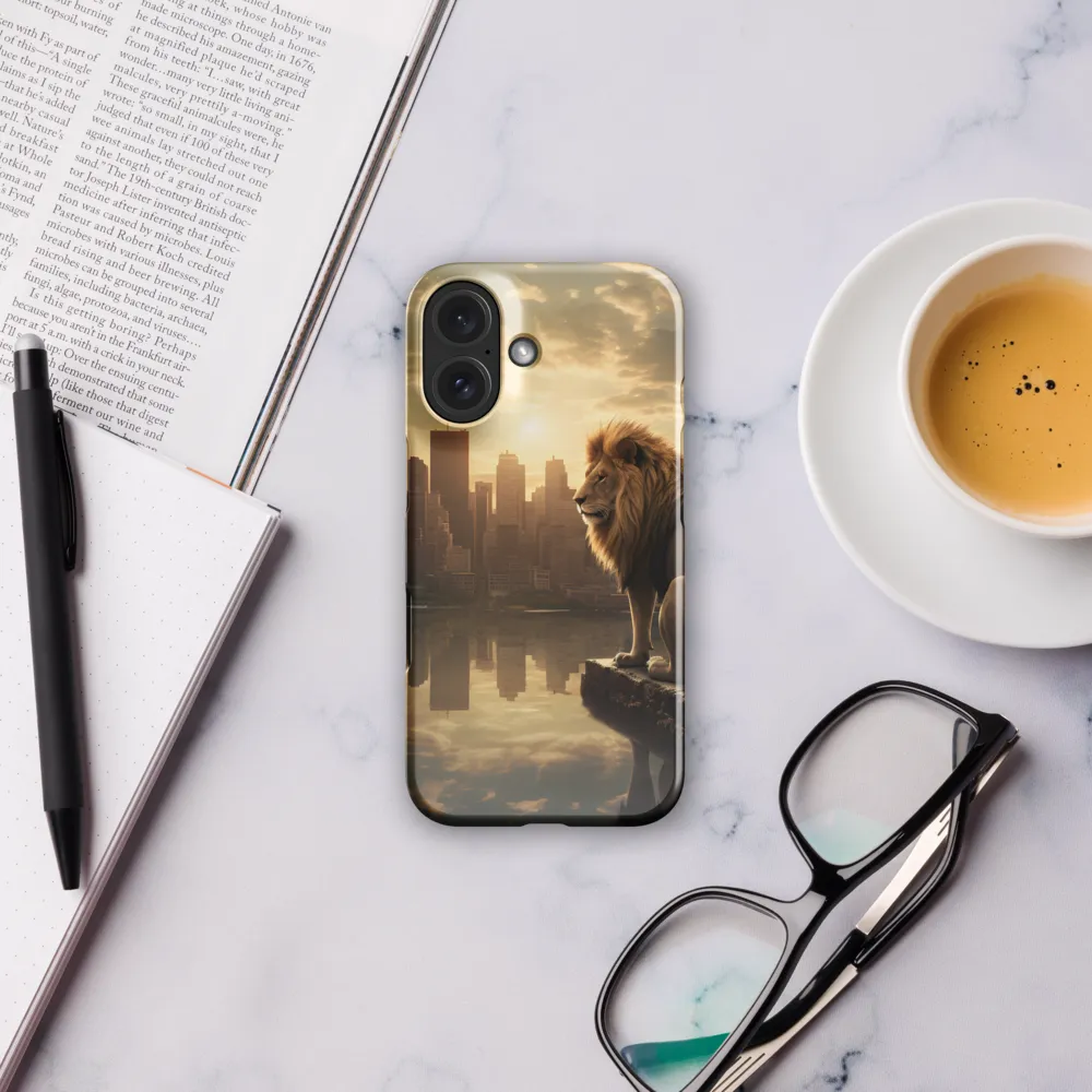 The Lion's Gaze Over the Urban Symphony | Phone Case |  16 | Snap Case | Glossy