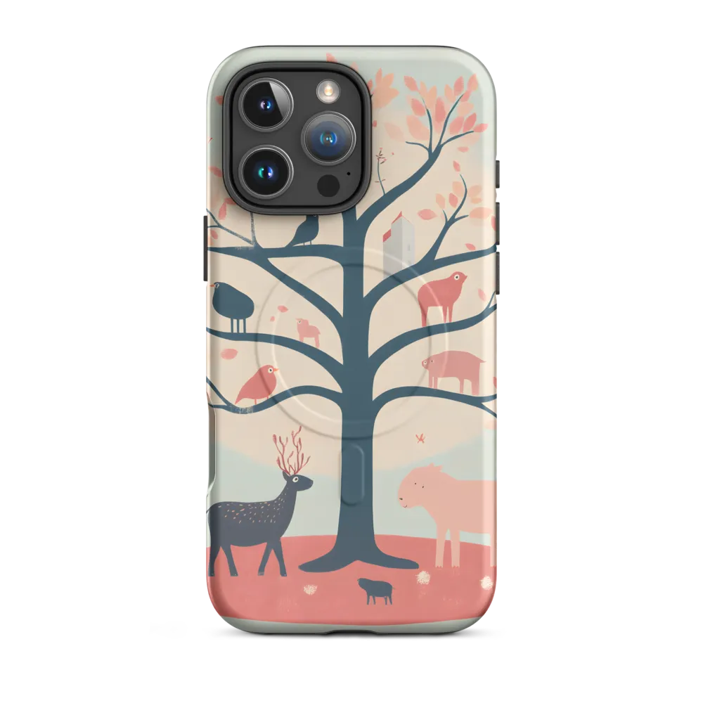 Whimsical Tree with Playful Creatures | Phone Case |  16 Pro Max | MagSafe® Tough Case | Matte