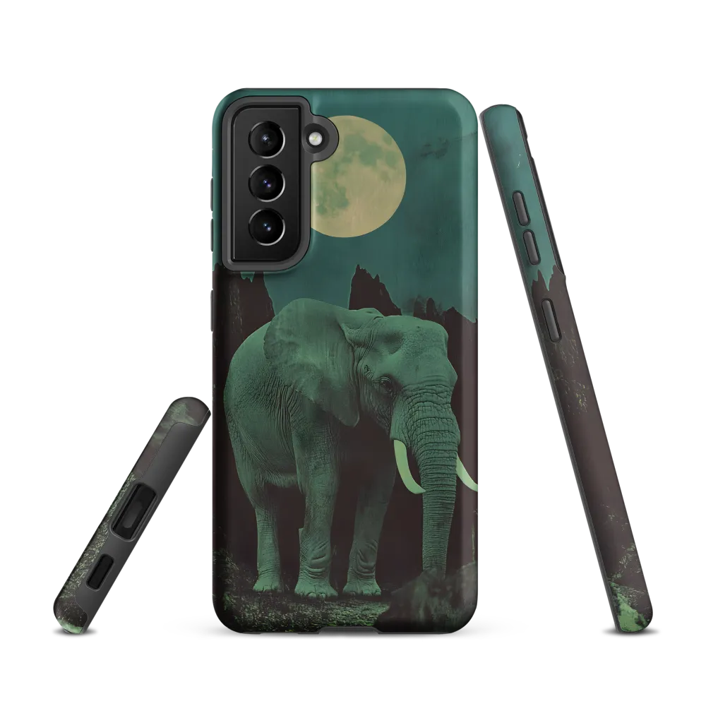 Ethereal Presence: Elephant Under a Full Moon
