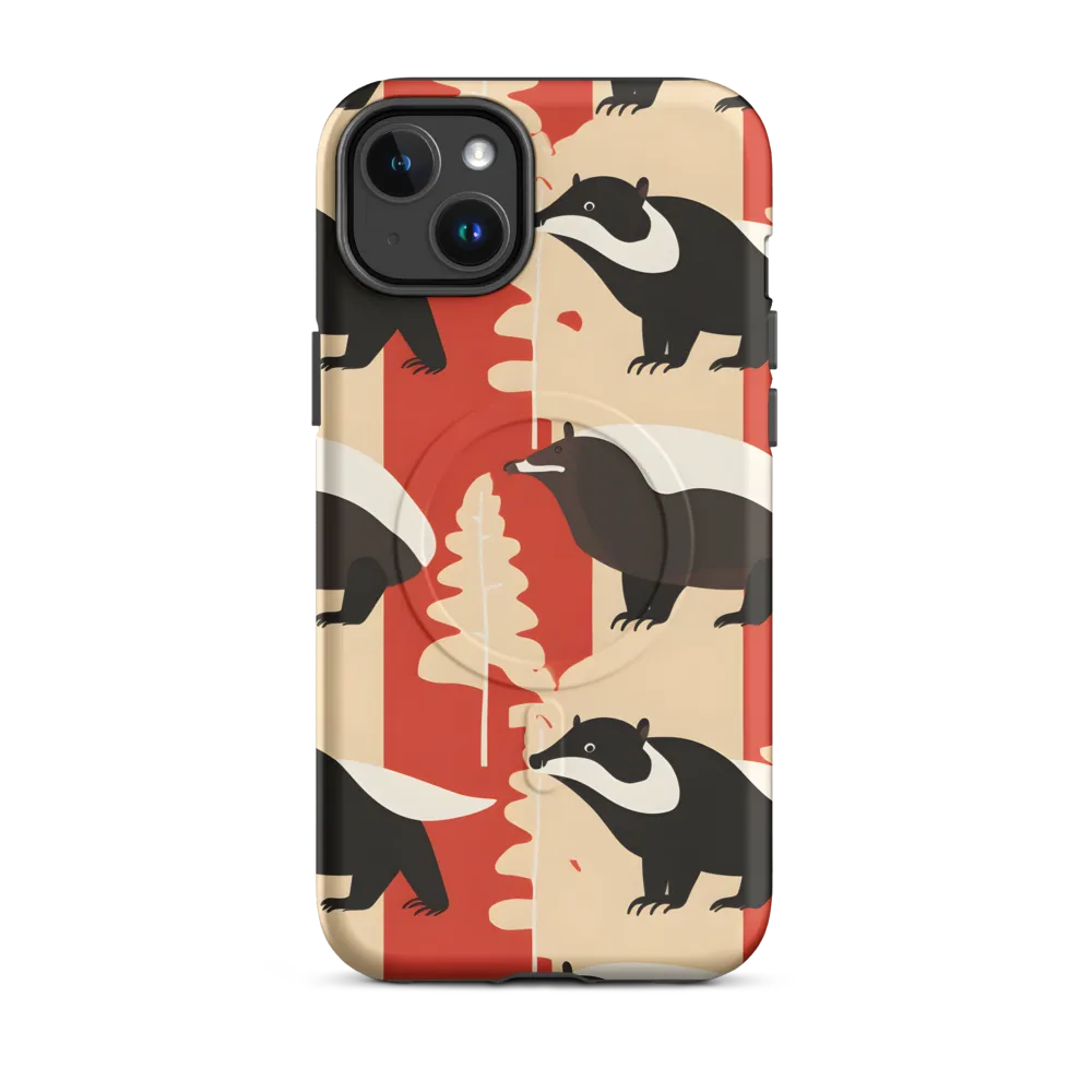 Wildlife Pattern: The Badger Tale | Phone Case |  14 Plus | MagSafe® Tough Case | Matte