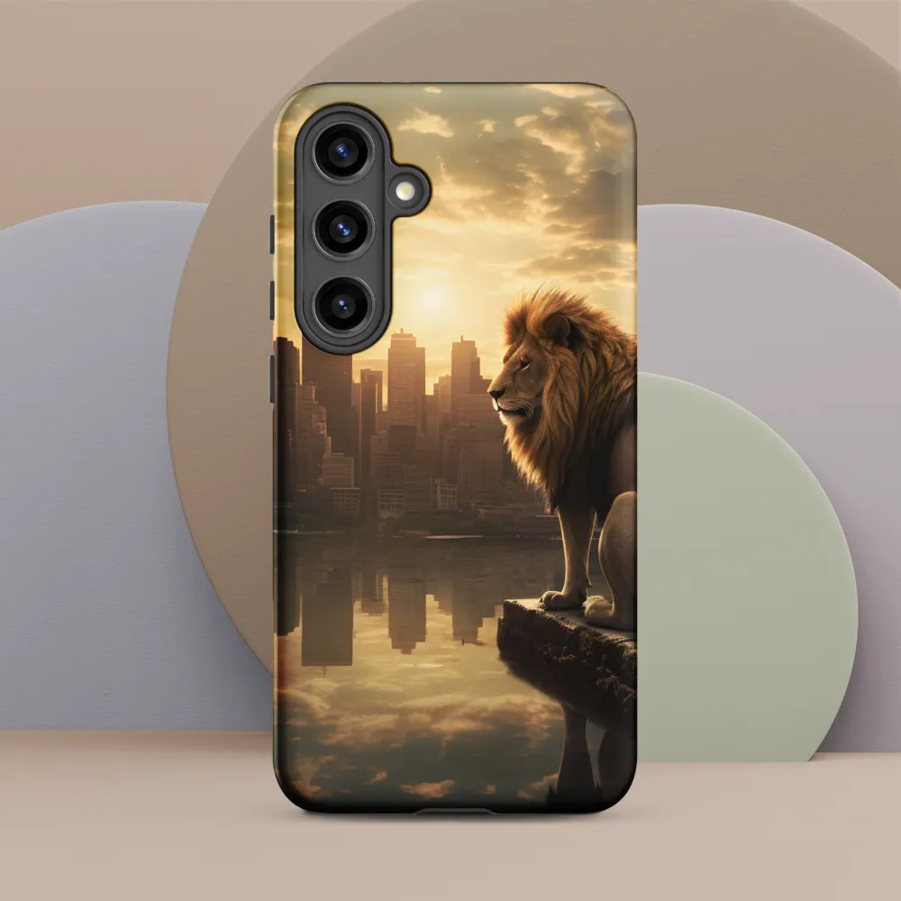 The Lion's Gaze Over the Urban Symphony