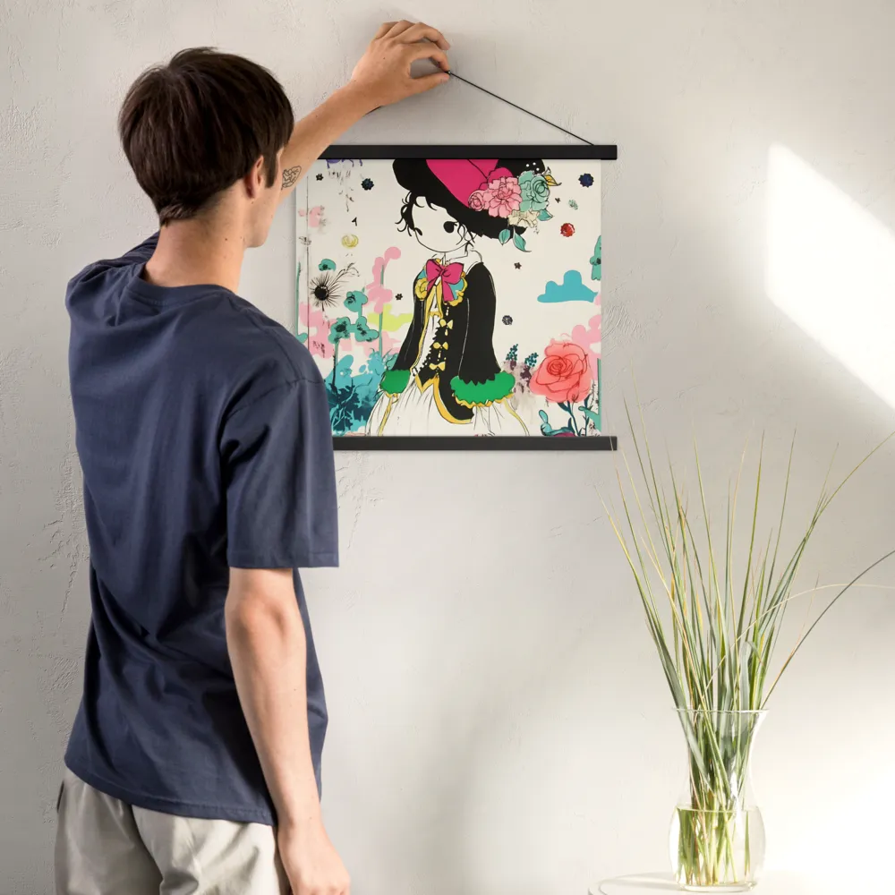 Whimsical Garden Reverie | Poster With Black Wood Hanger | 18″×18″