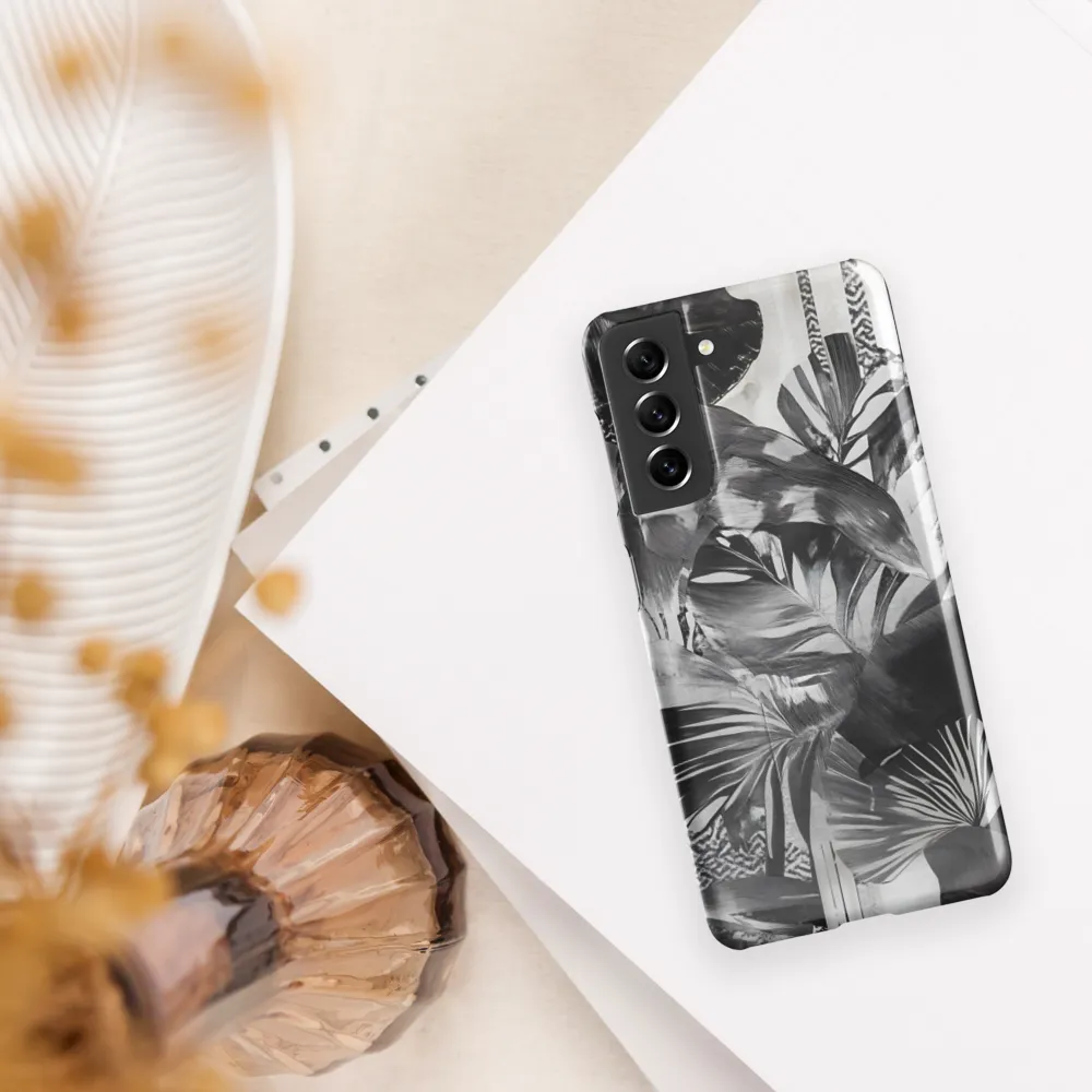 Monochrome Serenity in Tropical Foliage