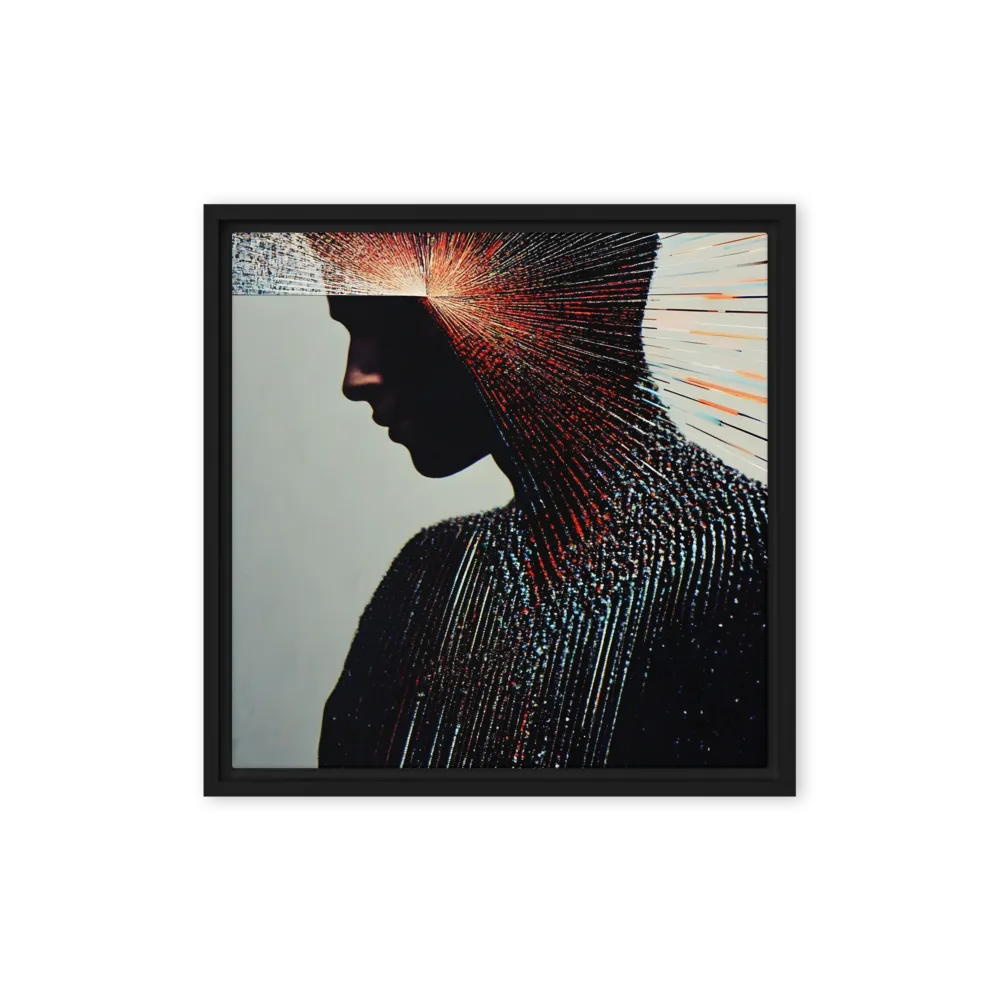 Radiant Reflection: An Abstract Journey of Thought | Canvas with Black Frame | 16″×16″