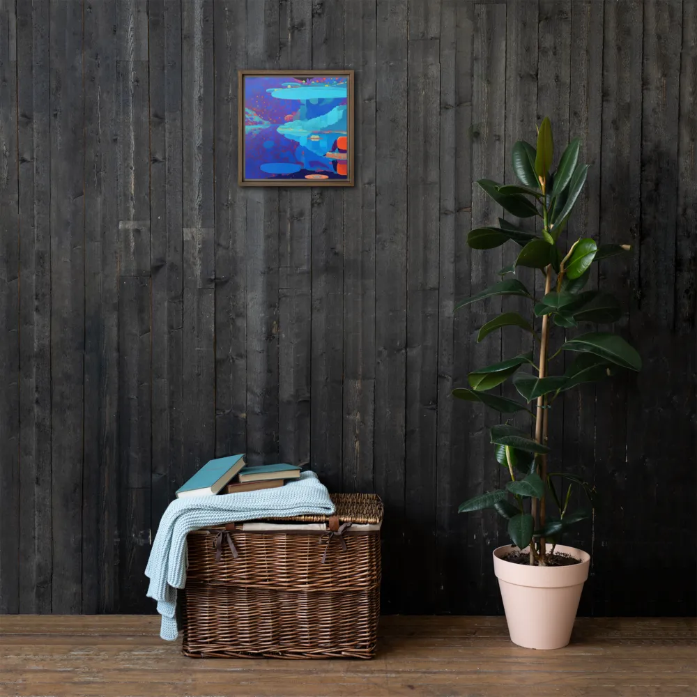 Reflections of Serenity | Canvas with Brown Frame | 12″×12″