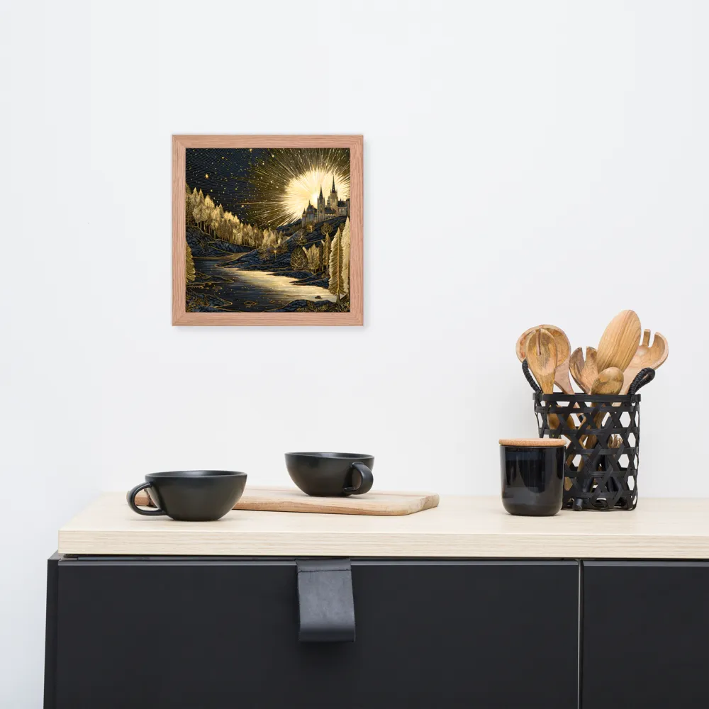 Gilded Castle at Dawn 
 Poster with Red oak Frame | 10″x 10″