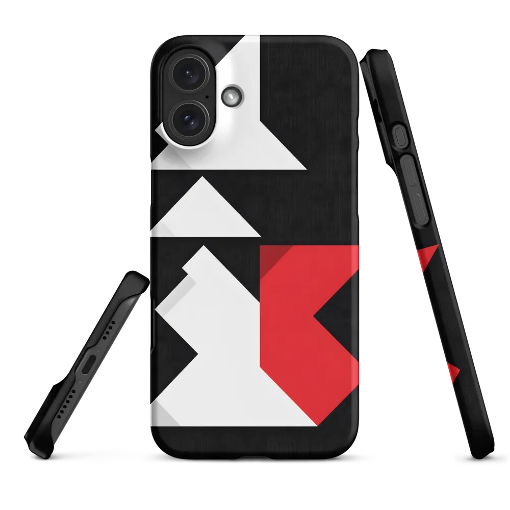 Geometric Symphony in Contrast | Phone Case |  16 Plus | Snap Case | Matte