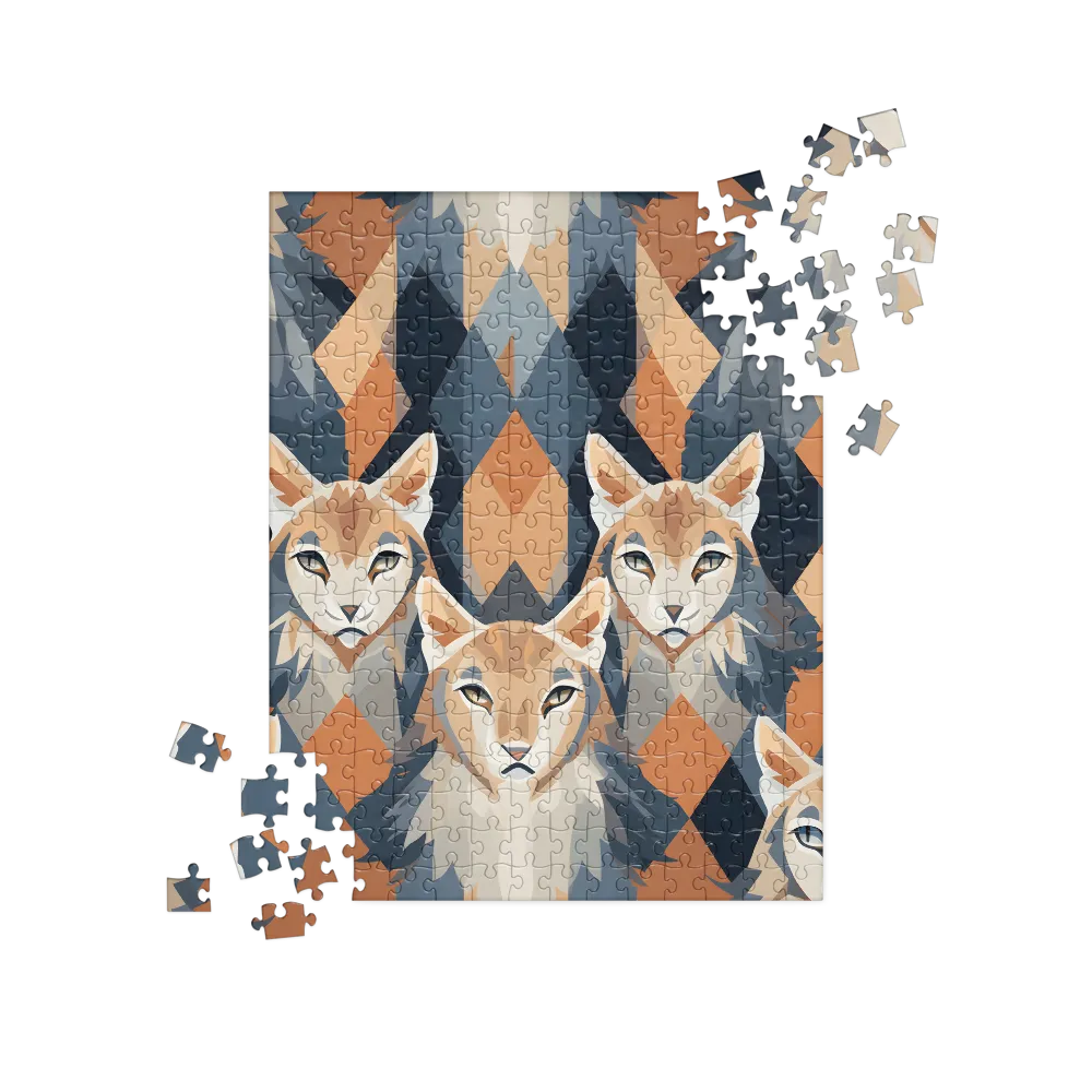 Elegance in Geometry: The Foxes | Jigsaw Puzzle | 252 pieces