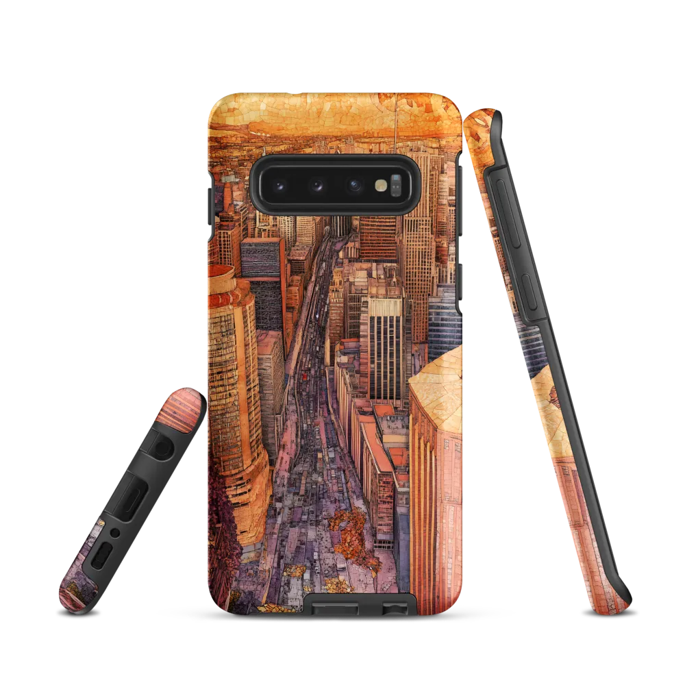 Mosaic Cityscape at Dusk