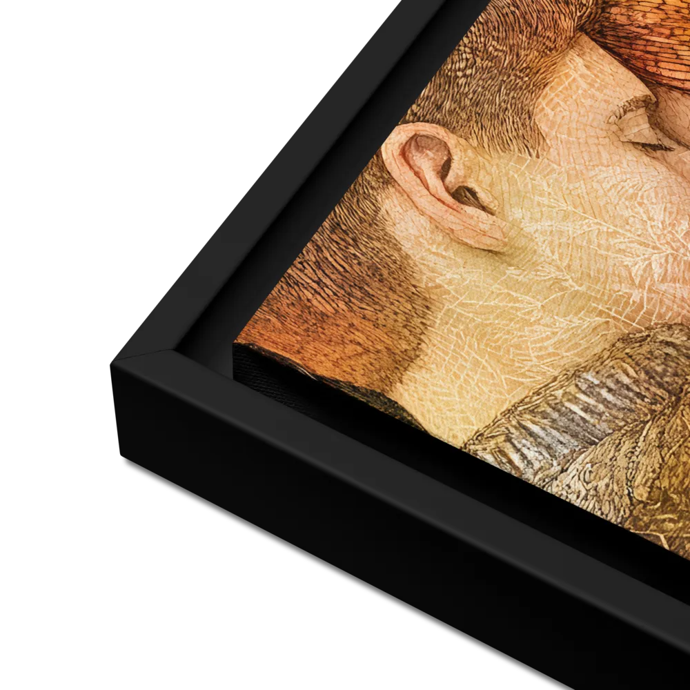 Embrace of Autumn | Canvas with Black Frame | 16″×16″