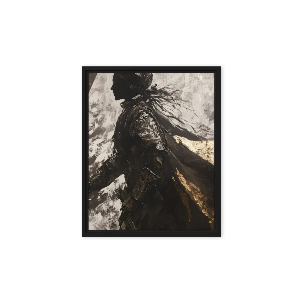 The Silhouette of Valor | Canvas with Black Frame | 8″×10″