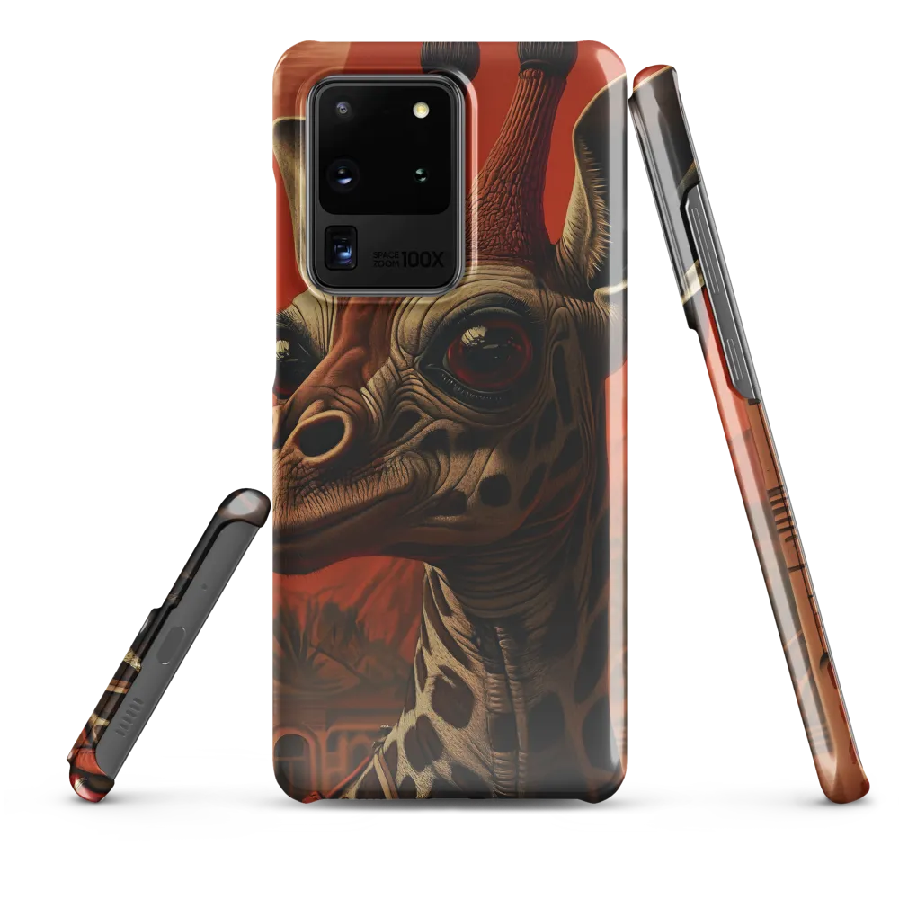 Whimsical Giraffe in an Orange Dreamscape