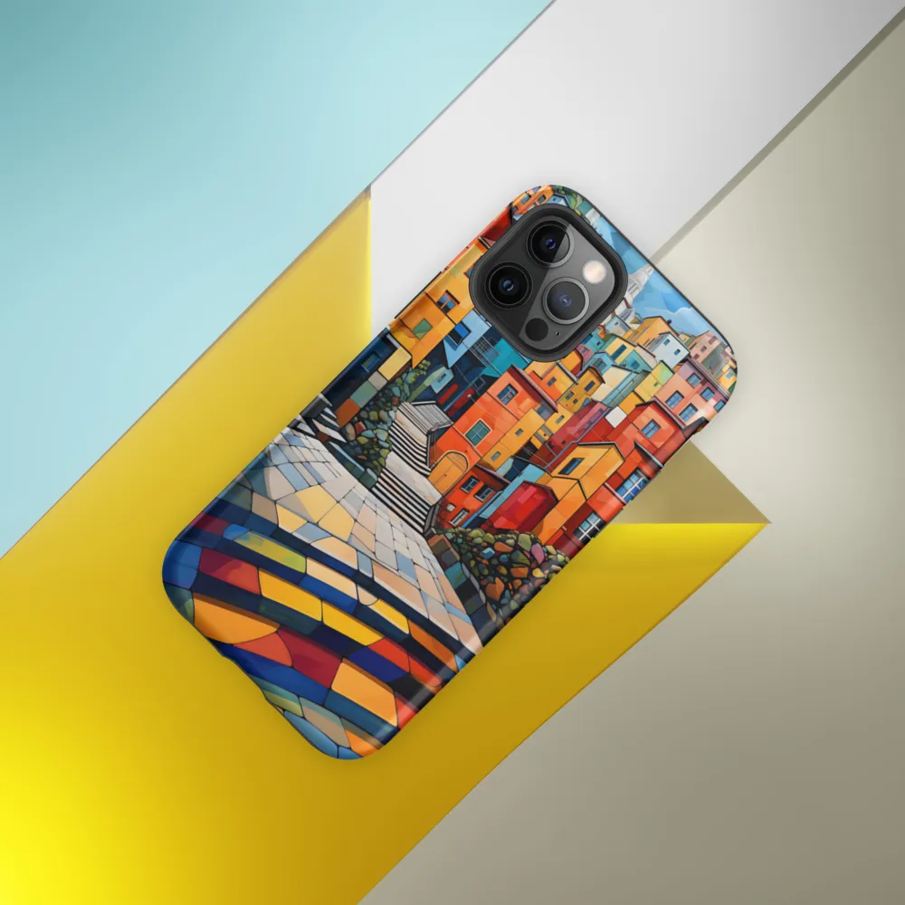 Vibrant Village: A Cubist Journey