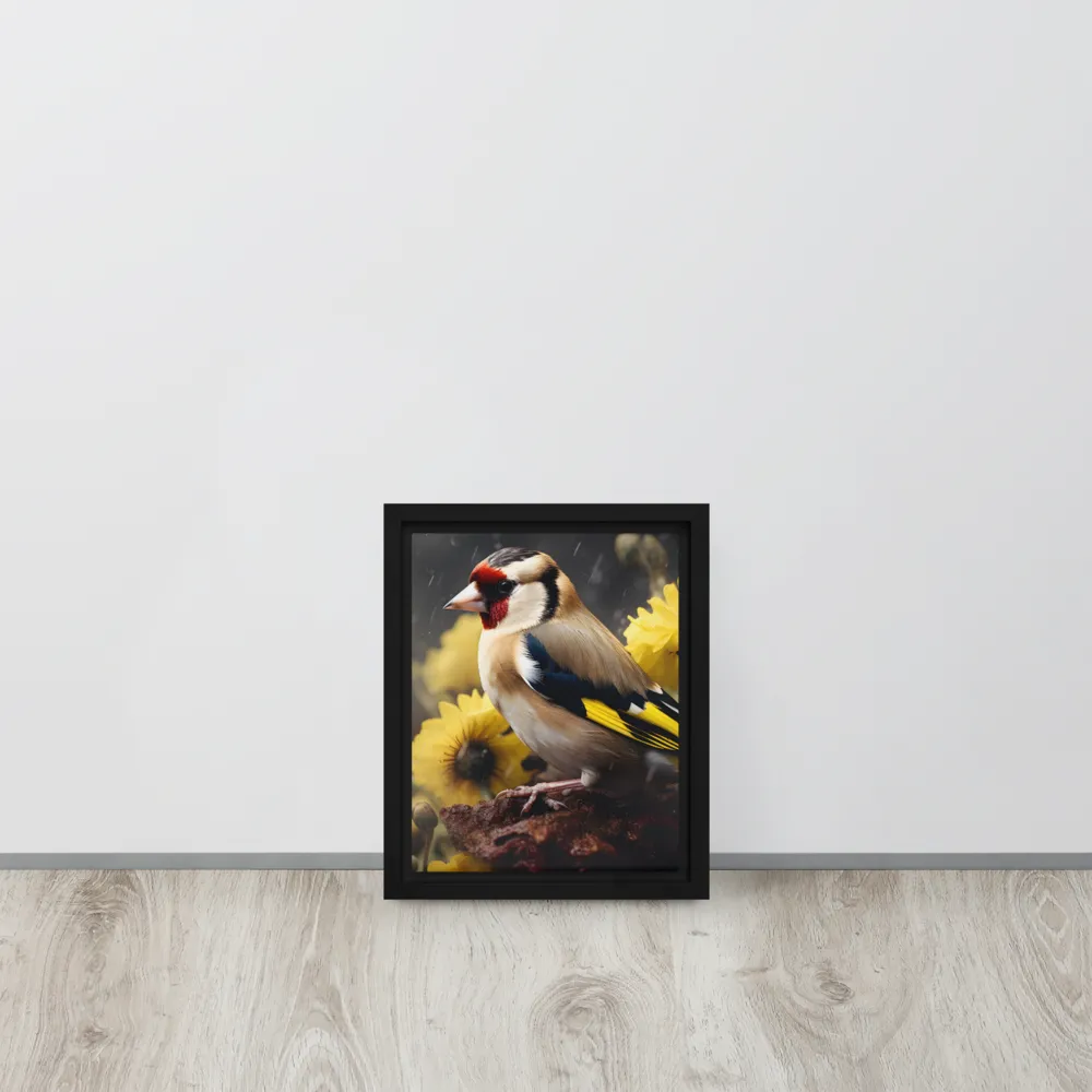 Harmony in Nature: A Goldfinch Amidst Blooms