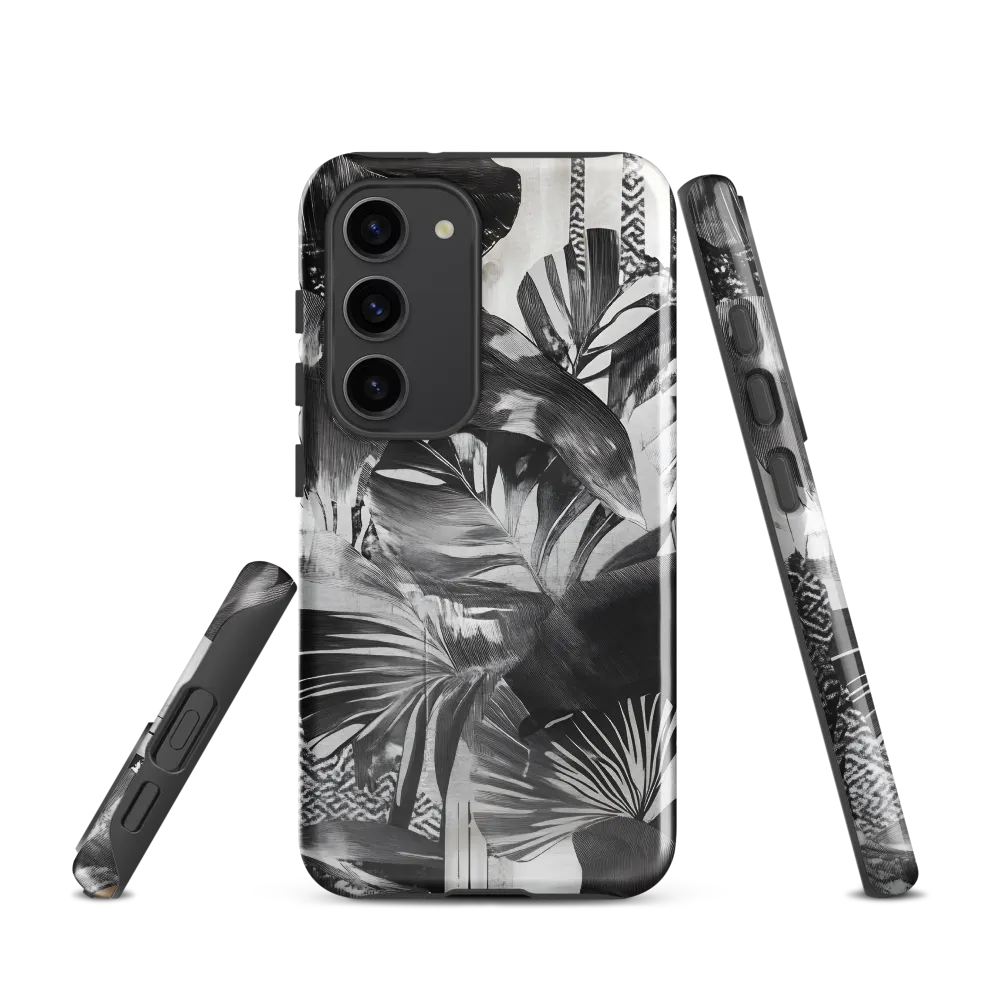 Monochrome Serenity in Tropical Foliage