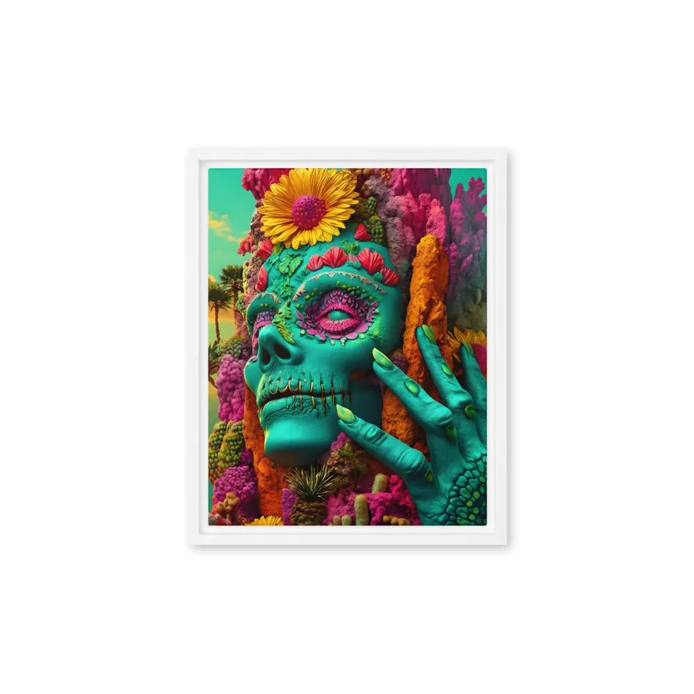 Ethereal Skull Garden | Canvas with White Frame | 11″×14″