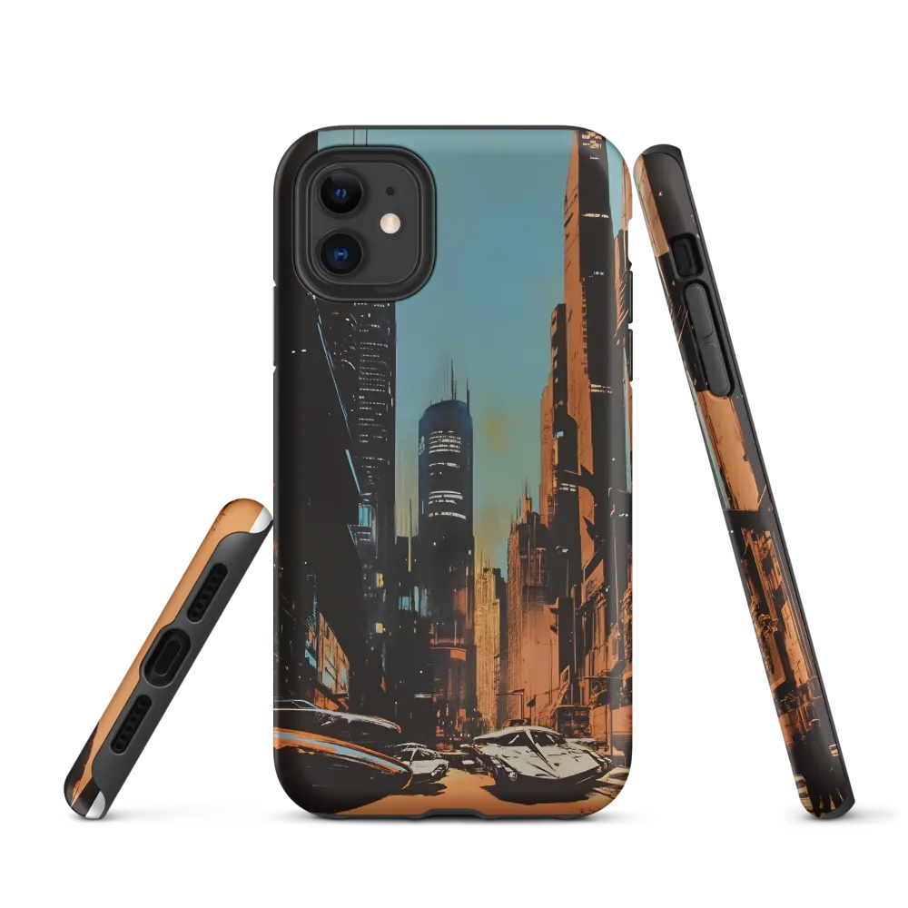 Futuristic Cityscape in Blue and Orange