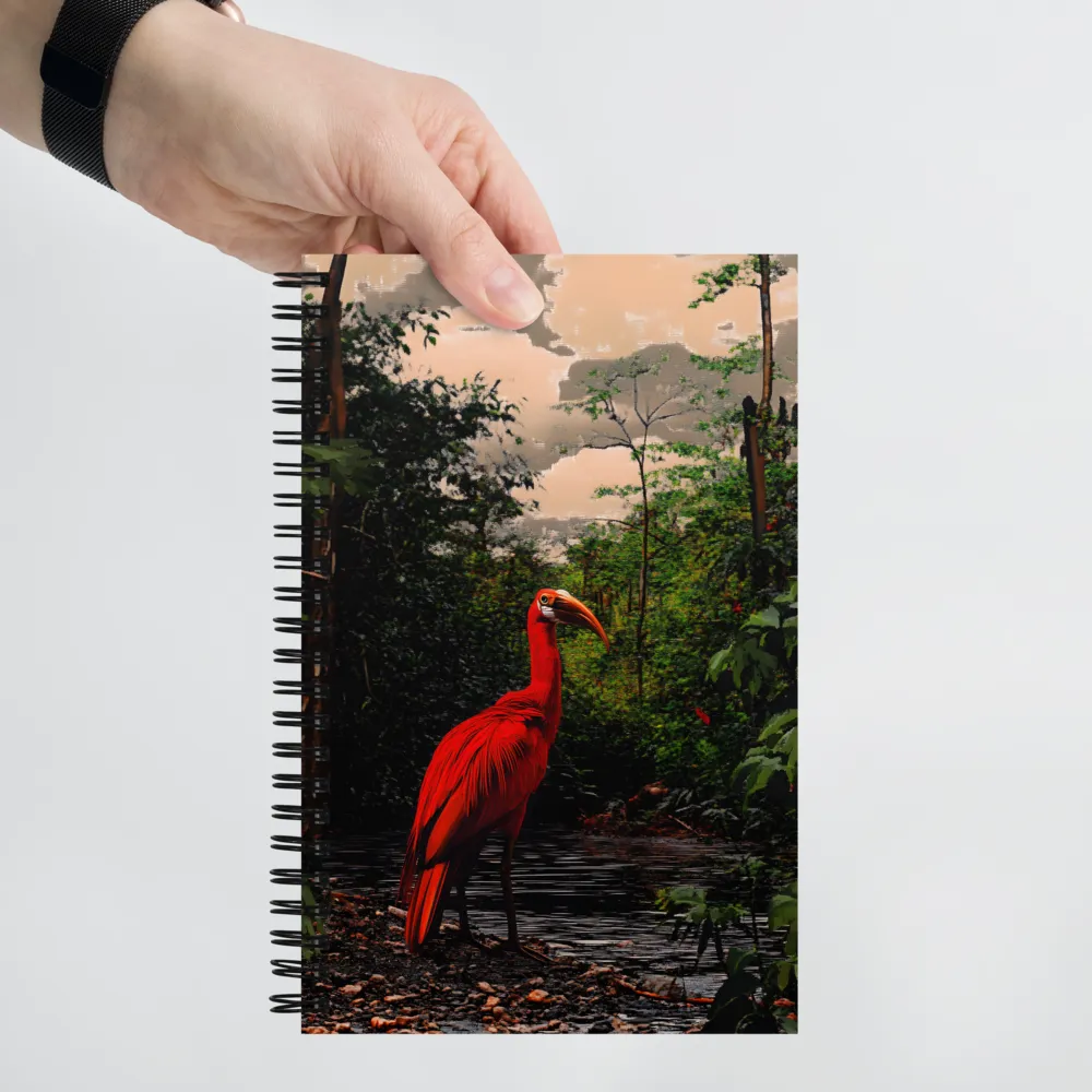 Enigmatic Elegance: The Scarlet Observer | Spiral Notebook