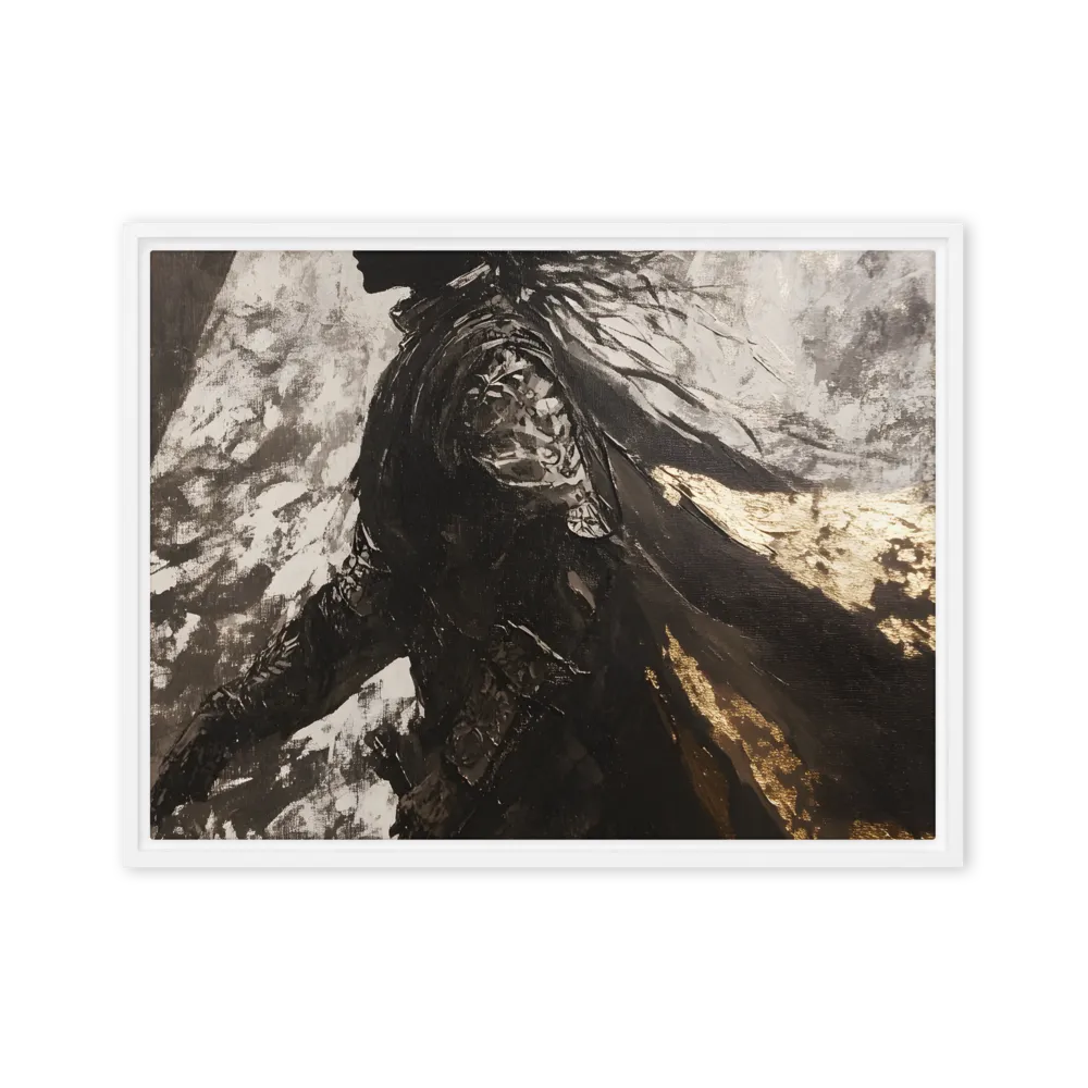The Silhouette of Valor | Canvas with White Frame | 18″×24″