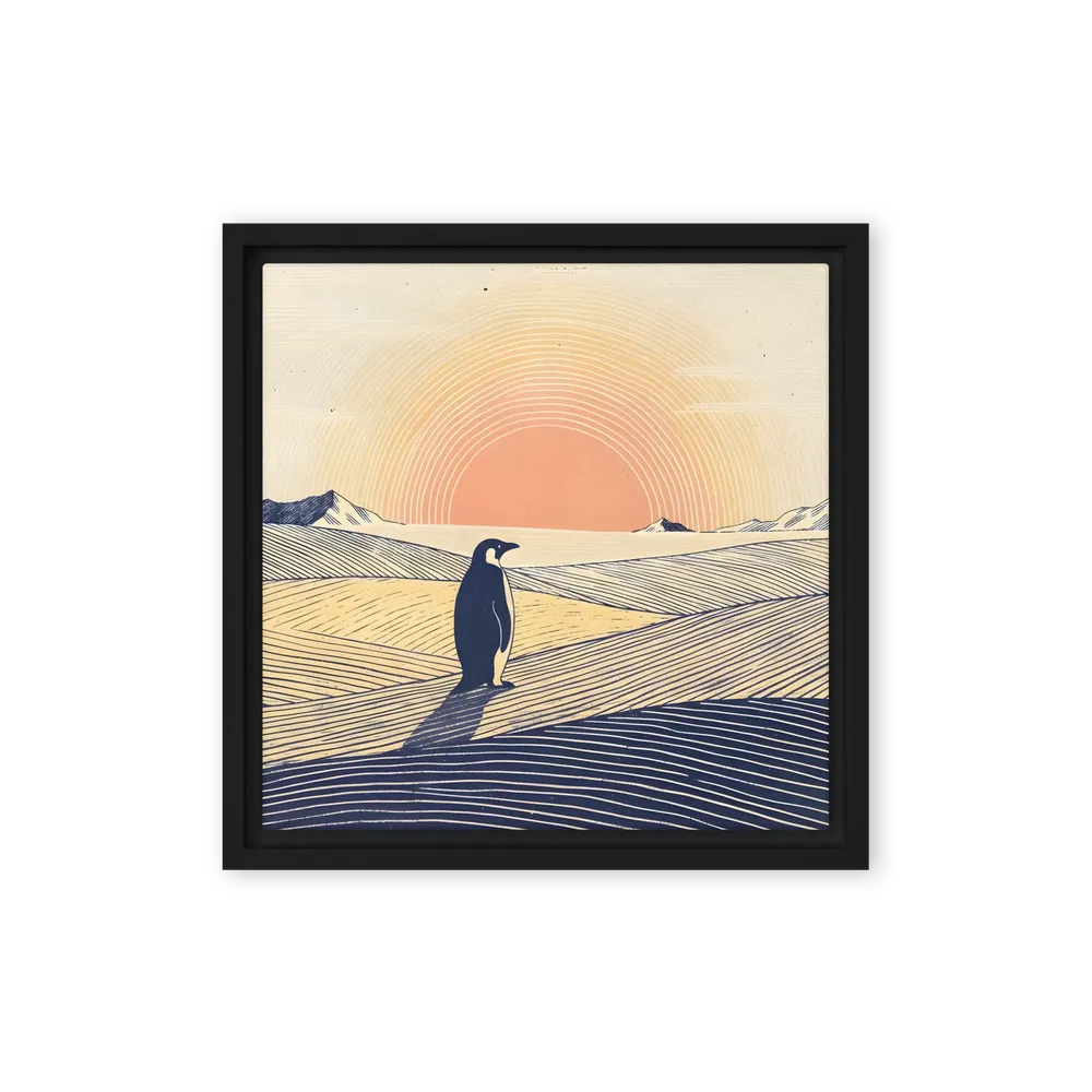 Penguin at Dusk 
 Canvas with Black Frame