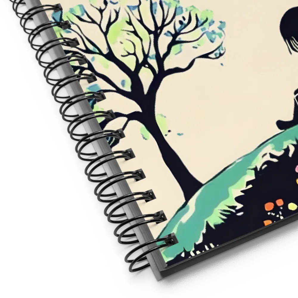 Gazing at the Pink Moon | Spiral Notebook