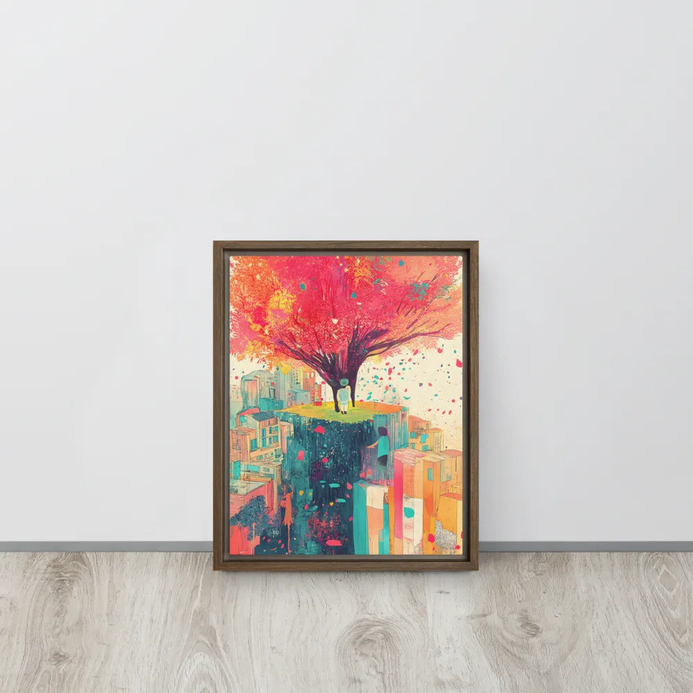 Whispers of Urban Dreams | Canvas with Brown Frame | 11″×14″