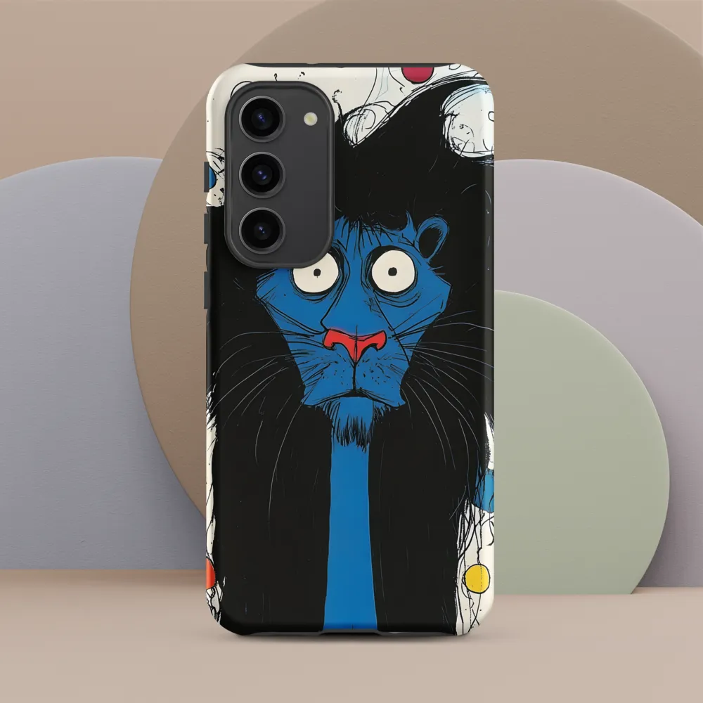 Whimsical Blue Lion