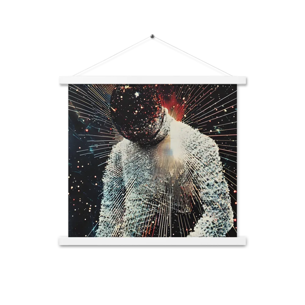 Ethereal Astronaut: A Journey Through the Cosmos | Poster With White Wood Hanger | 18″×18″